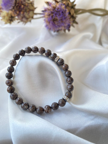 Bracelet perle semi précieuse 6mm