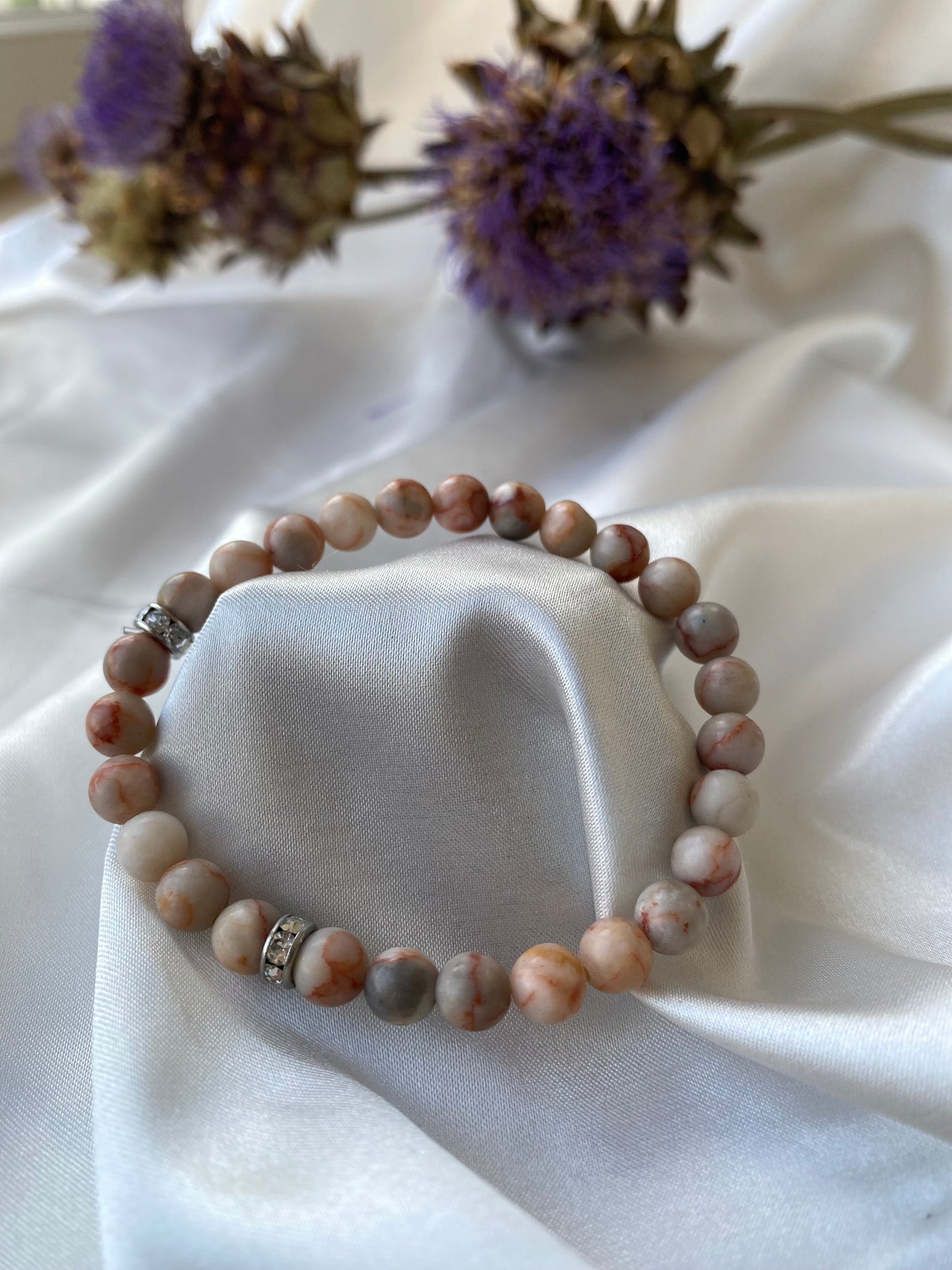 Bracelet perle semi précieuse 6mm