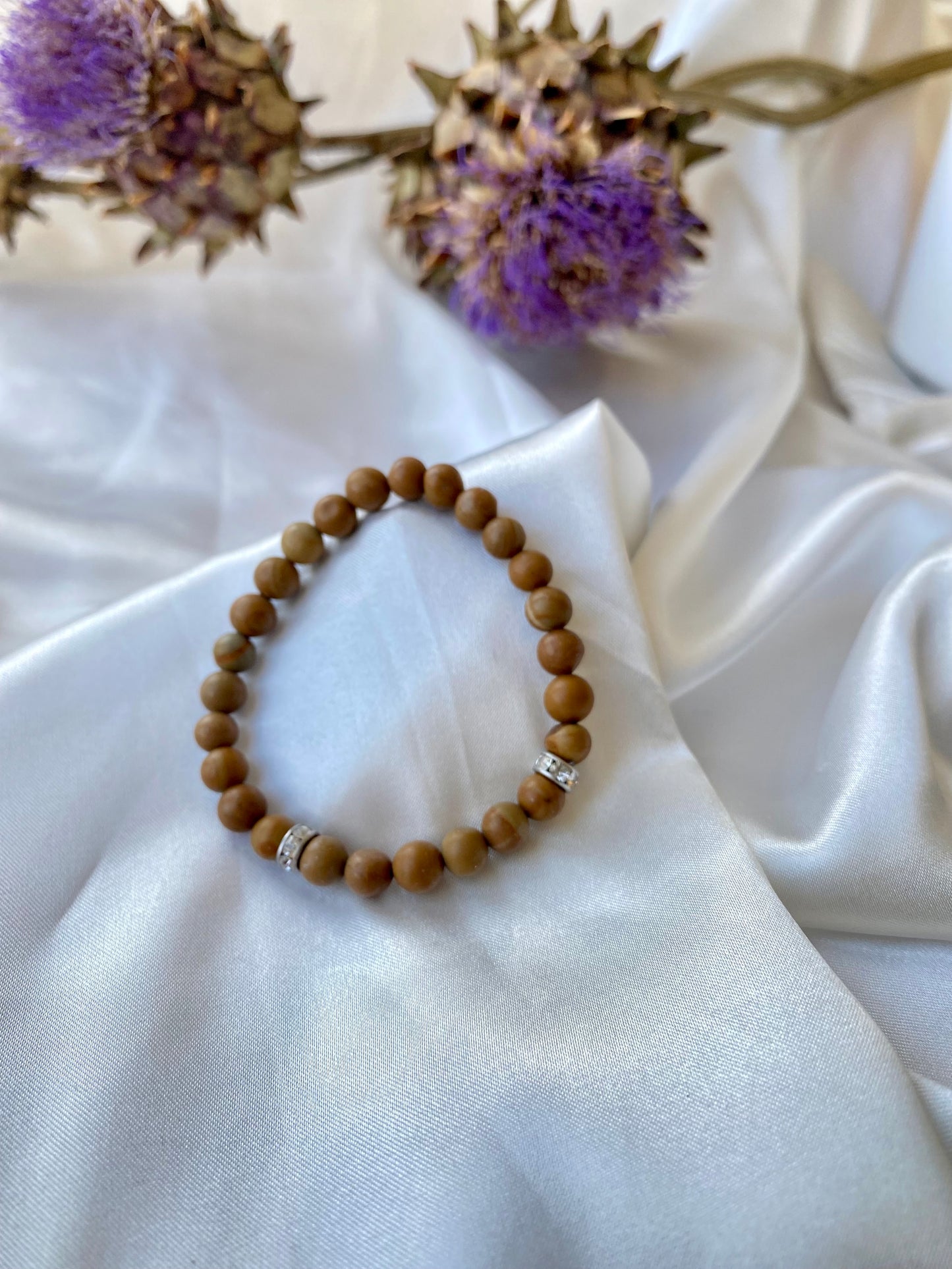 Bracelet perle semi précieuse 6mm