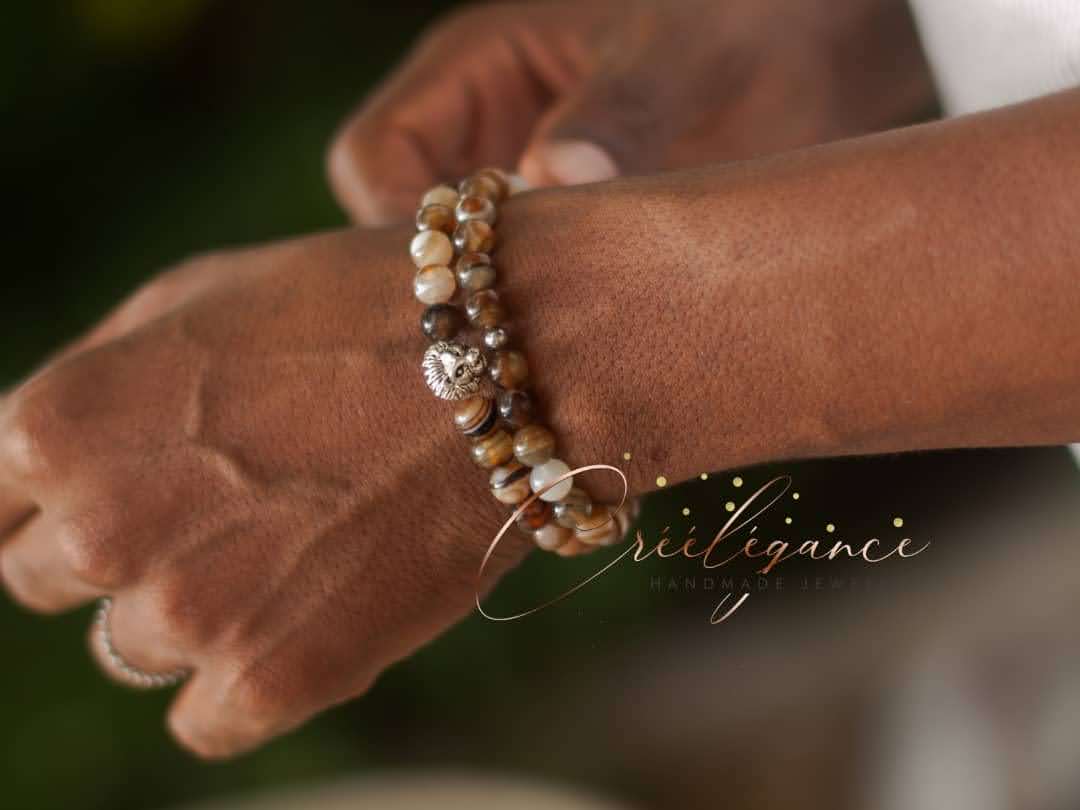 Bracelet Botswana agate 8mm