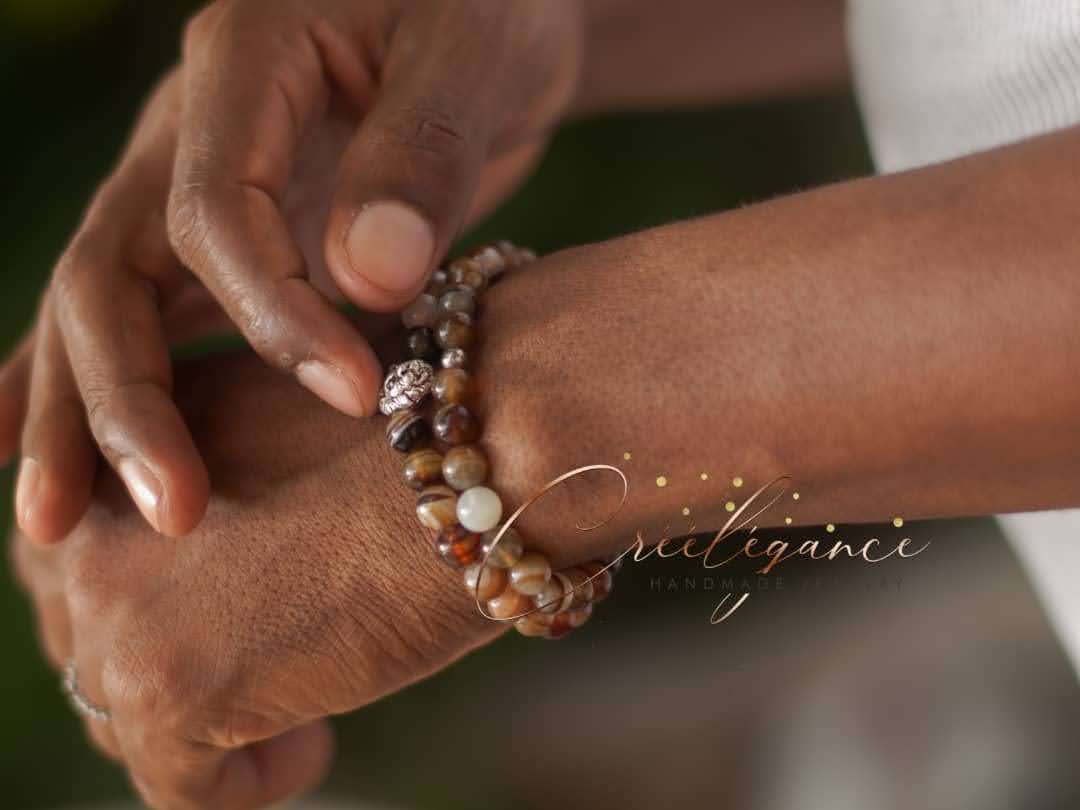 Bracelet Botswana agate 8mm
